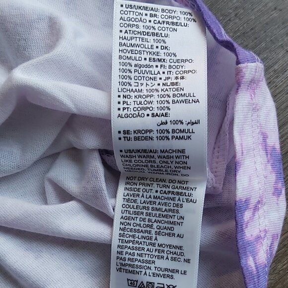 Disney Zero Full of Death Girls Tie Dye T-Shirt XS |100% Cotton Short Sleeve Top - Picture 5 of 6